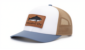 SY High Quality Custom Leather Patch Logo Classic 6 Panel <strong>Pre</strong>-Curved Brim Mesh Snap Back 112 Trucker Fashionable Summer - Product Image 3