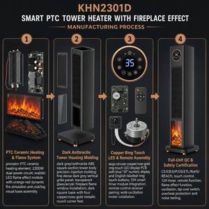 <span class=keywords><strong>Chauffage</strong></span> <span class=keywords><strong>Colonne</strong></span> Vertical à Grand Écran LED Numérique, Faible Niveau Sonore, Protection Contre la Surchauffe, 3 Modes de <span class=keywords><strong>Chauffage</strong></span>, Vente en Gros - Product Image 5