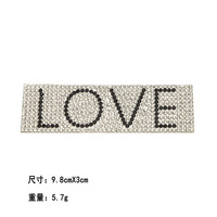Patch thermocollant rectangulaire en strass à motif alphabet pour vêtements, bagages, chaussures, chapeaux et accessoires de décoration