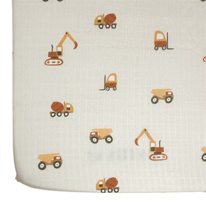 100% coton tricoté bébé berceau drap-housse séchage rapide Simple bébé couverture enfants dessin animé literie - Product Image 1