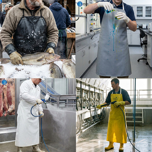 Tablier industriel en PVC anti-huile 450-600 GSM, imperméable et résistant aux acides <span class=keywords><strong>pour</strong></span> abattoirs et produits de la mer, taille personnalisée - Product Image 1