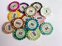 Ensemble de jetons de poker professionnels en céramique argileuse Texas Birdcage de 14 g