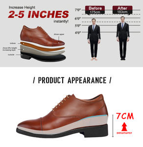 Zapatos Oxford de Vestir con Alza Interna de 7 cm (2.7 Pulgadas) para Hombre, de Alta Calidad, para Fiestas, Cómodos, Venta al Por Mayor - Product Image 6