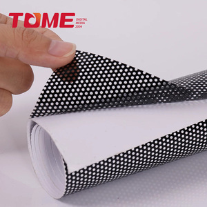 Pegatina de vidrio de una vía para ventana, película transparente de pvc, rollo de pegatina de vinilo <span class=keywords><strong>microperforado</strong></span> - Product Image 4