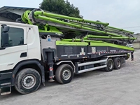Camión Bomba de Concreto Usado Zoomlion de 59m, Año 2021, Chasis Scania, Bomba de Pluma Diésel de Segunda Mano de 59 Metros en Venta