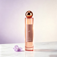 Flacon de parfum en verre cylindrique fin de 100 ml avec col serti, bouchon rond en or, argent ou bois, flacon de parfum vide personnalisé avec étiquette