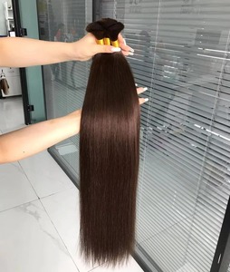 Extensiones de Cabello Humano Natural Marrón de Proveedor Indio, Paquetes de Cabello Virgen Remy para Fabricación de Pelucas y Uso en Salones, Disponibles para la Venta - Product Image 5