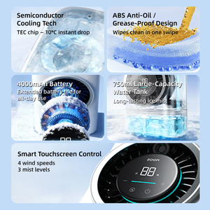 Ventiladores de Mesa Portátiles Tec Semiconductor, Mini Ventilador USB Recargable para Exteriores con Nebulización y Enfriamiento Rápido con Chip Semiconductor E880 - Product Image 5