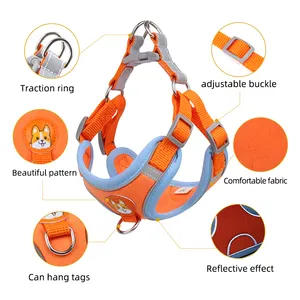 Outdoor Training Durable Luxury Dog Harness Leash Set Suede Fabric Adjustable Pet Harness Vest With Leash