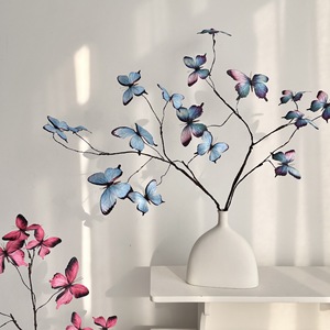 Flores de mariposa artificiales, decoración de ramas de seda para el hogar, accesorios para fotografía de bodas, accesorios temáticos de impresión digital duraderos - Product Image 1
