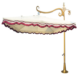 Большой сверхмощный роскошный консольный Зонт с кисточками водонепроницаемый зонт от солнца садовый зонт для патио ресторан кафе для двора - Product Image 5