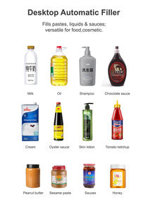 Máquina llenadora automática de sobremesa de 2 cabezales de pistón para miel, champú, loción, salsa, crema cosmética, helado, yogur y ketchup - Product Image 4
