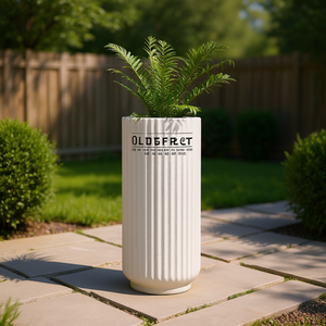 Jardinière en béton style colonne romaine, 31,5 pouces de haut, blanche, pour intérieur et extérieur, durable, avec trou de drainage - Product Image 2