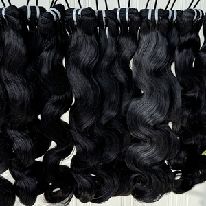 Extensiones de Cabello Humano Virgen con Ondas Suaves, Color Natural, Textura Completa, Doble Trama a Máquina para Suministro de Fábrica de Encajes - Product Image 6