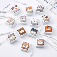 Capuchons de touches de clavier en sublimation motif chat, chiot, tigre, anti-stress, pendentif détachable pour mini clavier mécanique, accessoire décoratif