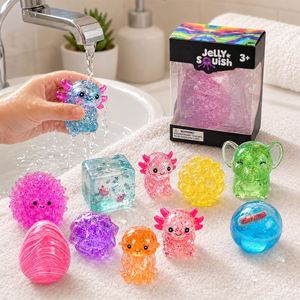 Soft Crystal Animal Squeezers Colorful TPR Fish Bowl Puffer Cube Diamond Tactile Calm Birthday Giveaway Set - Product Image 3