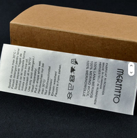 Vêtements Imprimés Imperméables avec Logo en Blanc/Noir, Étiquette de Soin en Satin Élégante avec Instructions de Lavage
