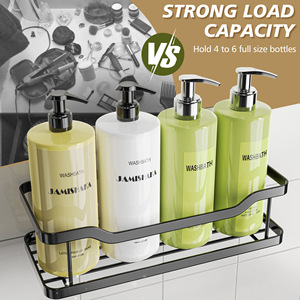 <b>Bathroom</b> Storage Rack Set 2 Tier Wall Mounted Black Durable Shelving For Toilet <b>Drain</b> Rack Organize <b>Bathroom</b> Supplies - Product Image 4