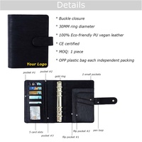 Dompet Uang A6 Yihe Terlaris 21 Warna Kulit Saffinano Epi dengan Cincin Emas, Binder Anggaran, Buku Catatan Perencana Keuangan Loose-Leaf