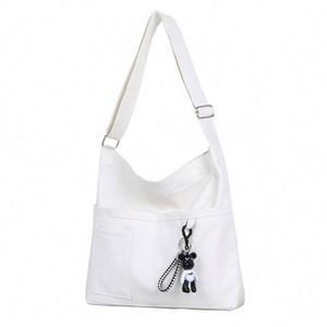 Sac fourre-tout en toile de style coréen, sac d'école avec fermeture éclair, grande capacité, écologique, portable, impression de logo personnalisée, vente en gros - Product Image 1