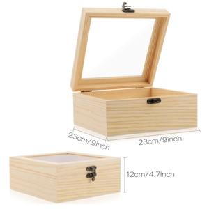 अनुकूलित लकड़ी की चाय बॉक्स, लकड़ी का उपहार बॉक्स, सादे रंगीन लकड़ी के स्मारिका भंडारण बॉक्स - Product Image 6