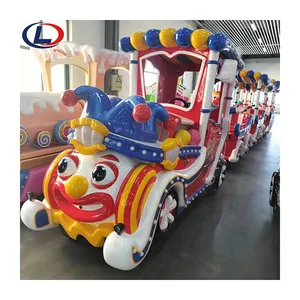 Colorful Cute Clown Fairground Attraction Mini Train Electric Trackless Tourist Train for sale