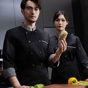 Chaqueta de Chef Verde Camuflaje al por Mayor, Uniforme de Cocina Japonés, Chaqueta de Chef Azul, Ropa de Trabajo, Color Negro - Product Image 1