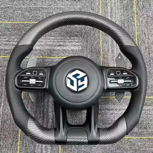 Volante de Cuero y Fibra de Carbono para Mercedes Benz W205, Compatible con los Modelos W212, W463, W222, C180, C200, C250, <span class=keywords><strong>C300</strong></span>, C43/C63 AMG - Product Image 1