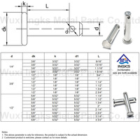 Goupille pivotante à fourche simple en acier inoxydable A2-70 de haute précision, 4 mm, 6 mm, 8 mm, avec trou pour applications de charnière et de liaison