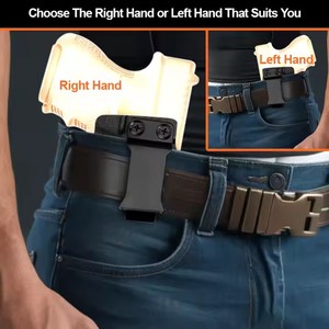 Iwb Hunting Kydex Gun <span class=keywords><strong>Holster</strong></span> Zwart Verborgen Draagtas Binnenkant Tailleband Met Verstelbare Cant Posi-Click Retentie Ontworpen Voor G26 - Product Image 4