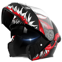 Casque de Moto Modulable ABS Tout-Terrain Unisexe avec Double Visière, Logo Personnalisé, Design Sportif et Relevable pour une Conduite Colorée et Tendance