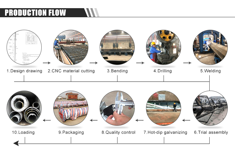 30m 3 Legged Tubular Steel Pole Tower Tube Telecom Pole Tower 8