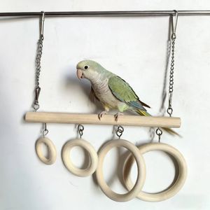 Anneaux suspendus pour oiseaux perroquets, pour mâcher, décoratifs, balançoires, poteaux à balançoire avec anneaux d'escalade et tunnel pour petits perroquets - Product Image 1