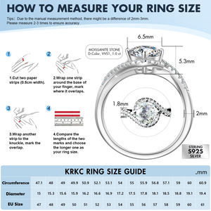 Anello di Fidanzamento da Donna in Argento Sterling 925 Placcato Oro Bianco con Diamante Moissanite VVS da 1ct a 2.0ct, Anello Nuziale di Lusso - Product Image 6