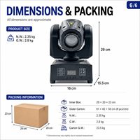 Mini Proyector LED de Metal de 30W/60W con Gobo, 2900K RGBW DMX512, Control por Voz Automático, Efectos de Escenario para Clubes, Bares, Conciertos y Bodas