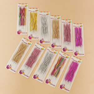 Bougie d'anniversaire colorée créative 12 courbes boîte de papier de fête pour enfants bougie de cuisson gâteau crayon doré - Product Image 2