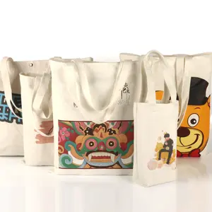 Toptan moda çevre dostu özel kullanımlık baskı geri dönüşüm bakkal pamuk kanvas kumaş sepet alışveriş çantası yazdırılabilir Logo