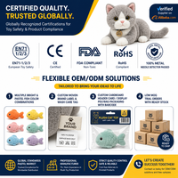 Mainan Gigit Ikan Catnip Ramah Lingkungan Bahan Katun Linen Berbagai Warna untuk Kucing, Laris Manis, Grosir