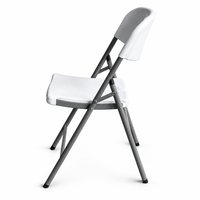 Chaises pliantes d'extérieur en plastique blanc et noir, design moderne, pour fêtes, dîners et réunions, vente en gros