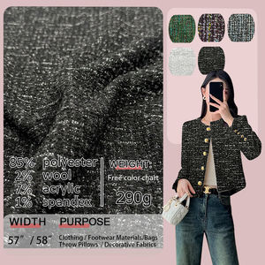 Tela de Tweed Tejida con <span class=keywords><strong>Hilo</strong></span> Lurex Multicolor para Mujer, Estilo Moderno, Blazer, Falda, Abrigo, Material de Alta Calidad - Product Image 2