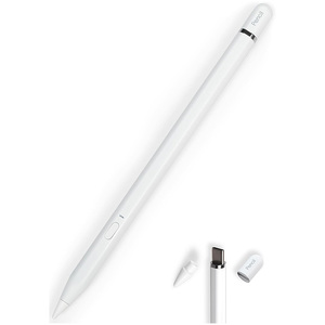 Stylet Pencil 1ère génération pour <span class=keywords><strong>iPad</strong></span> (2018-2026) avec chargement rapide USB-C, détection d'inclinaison et rejet de la paume, boutons de raccourcis personnalisables, contrôle par application - Product Image 1