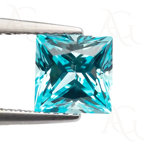 YAG Paraiba หินอัญมณีทรงสี่เหลี่ยมตัดแบบหลวมใบรับรองห้องปฏิบัติการสังเคราะห์สีเขียวอมน้ำเงินขนาด4มม. ถึง30มม. ใช้ในห้องทดลอง - Product Image 1