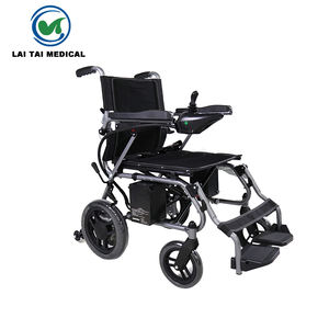 Sedia a rotelle portatile portatile pieghevole elettrica leggera e pieghevole in acciaio al carbonio - Product Image 1