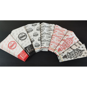 Logo personalizzato stampa hamburger packaging grasso a prova di olio di carta velina <span class=keywords><strong>sandwich</strong></span> carta da imballaggio shawarma per uso alimentare carta oleata - Product Image 1