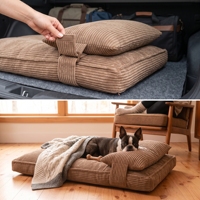 Lit pour chien de grande taille gris avec housse lavable, lit orthopédique marron pour chien, lit pour chien en velours côtelé durable et doux, taille XL
