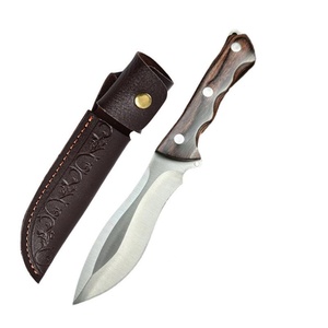 Couteau OEM en acier inoxydable avec manche en bois, multifonctionnel, portable, avec clip de ceinture réglable pour le camping et la découpe - Product Image 1