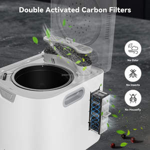 آلة سماد نفايات الطعام منخفضة الضوضاء 4L حاوية سماد كهربائية كونترتوب شاشة ليد 3 أوضاع تحويل النفايات إلى سماد جاف - Product Image 5