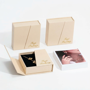 Fuyi Packing Elegant <b>Black</b> Rectangle Jewelry <b>Box</b> With Lid For Jewellery Packaging Printed Logo Solid Design - Product Image 3