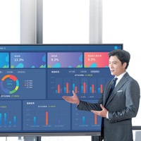 Pantalla Plana Interactiva Táctil 4K UHD de 55-86 Pulgadas, Pizarra Inteligente Todo en Uno con Sistema Dual Android/Windows para Centros Comerciales