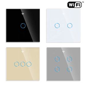 Touchmi Atacado CE 1/2/3/4 Gang <span class=keywords><strong>Smart</strong></span> Home Espelho Painel de Vidro Cristal Tuya Wifi Alexa Wall Touch <span class=keywords><strong>Light</strong></span> Interruptor Inteligente - Product Image 2